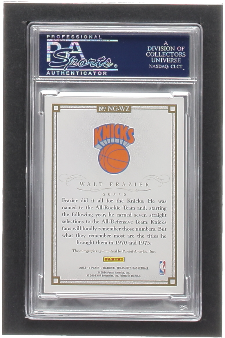 Walt Frazier 2013-14 Panini National Treasures NBA Greats Signatures #9 #06/49 (PSA 8) at PristineAuction.com Walt Frazier 2013-14 Panini National Treasures NBA Greats Signatures #9 #06/49 (PSA 8) at PristineAuction.com