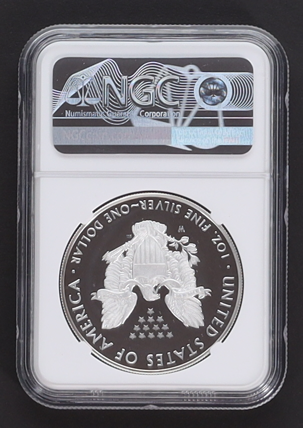 2020-W American Silver Eagle $1 One Dollar Coin - V75 WWII Privy Mark - End of WWII 75th Anniversary (NGC PF 70 Ultra Cameo) at PristineAuction.com 2020-W American Silver Eagle $1 One Dollar Coin - V75 WWII Privy Mark - End of WWII 75th Anniversary (NGC PF 70 Ultra Cameo) at PristineAuction.com