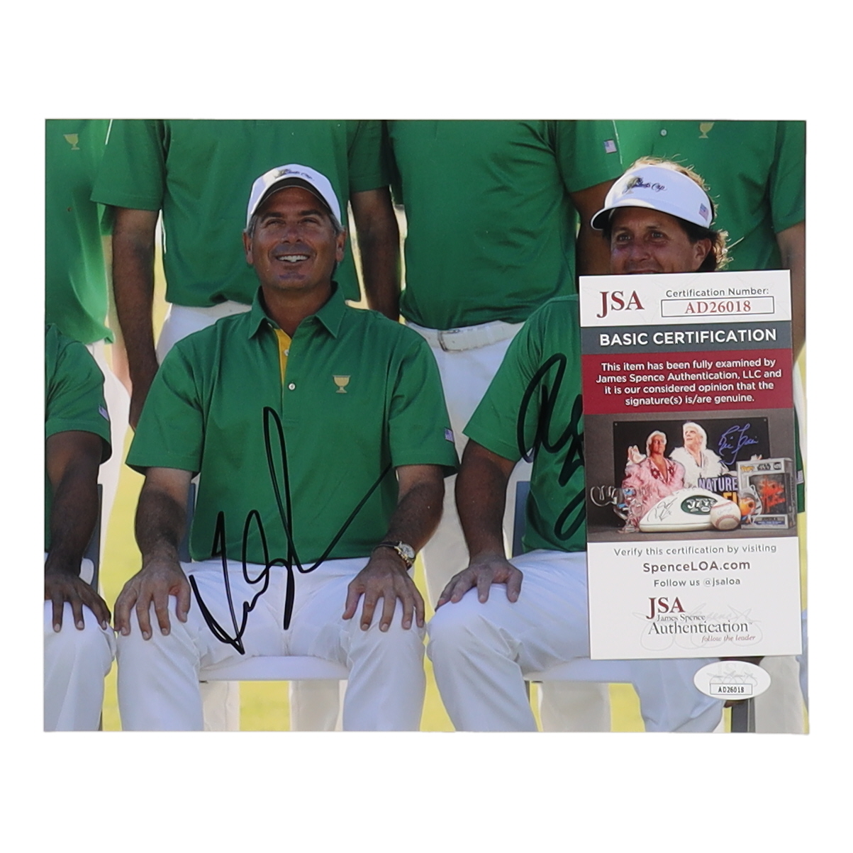 Fred Couples & Phil Mickelson Signed 8x10 Photo (JSA) at PristineAuction.com Fred Couples & Phil Mickelson Signed 8x10 Photo (JSA) at PristineAuction.com