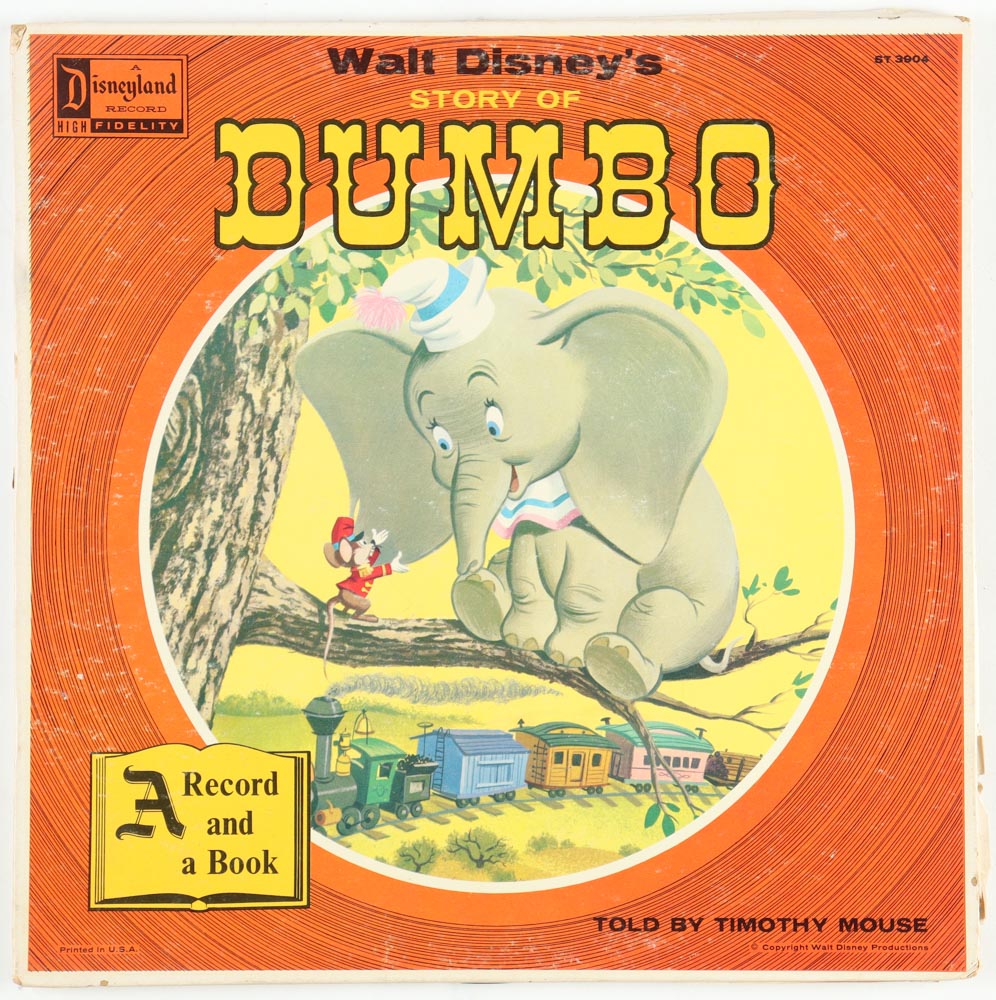 1957 Walt Disney Vintage "Story Of Dumbo" LP Vinyl Record Album at PristineAuction.com 1957 Walt Disney Vintage "Story Of Dumbo" LP Vinyl Record Album at PristineAuction.com
