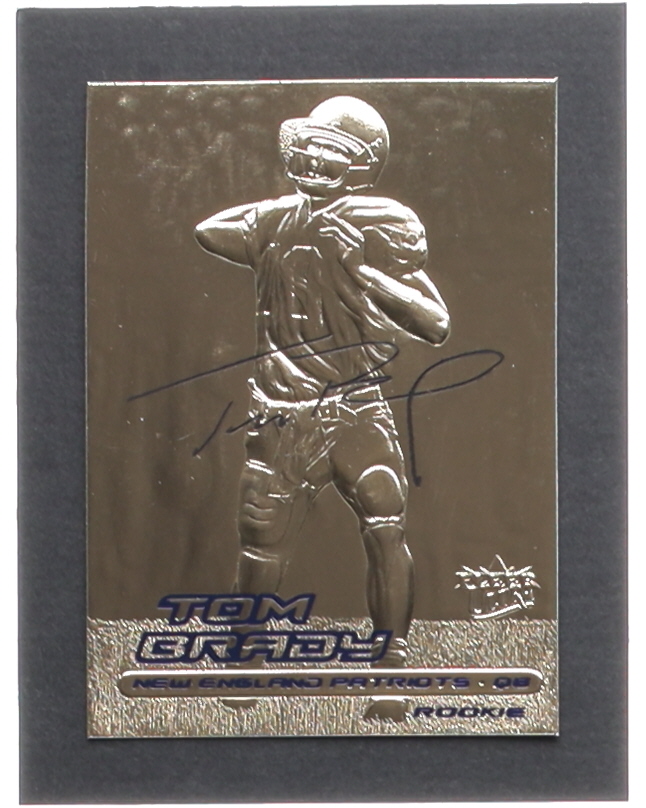 Tom Brady 2000 Fleer Ultra 23KT Gold Blue Metallic Signature Series RC #2024 at PristineAuction.com Tom Brady 2000 Fleer Ultra 23KT Gold Blue Metallic Signature Series RC #2024 at PristineAuction.com