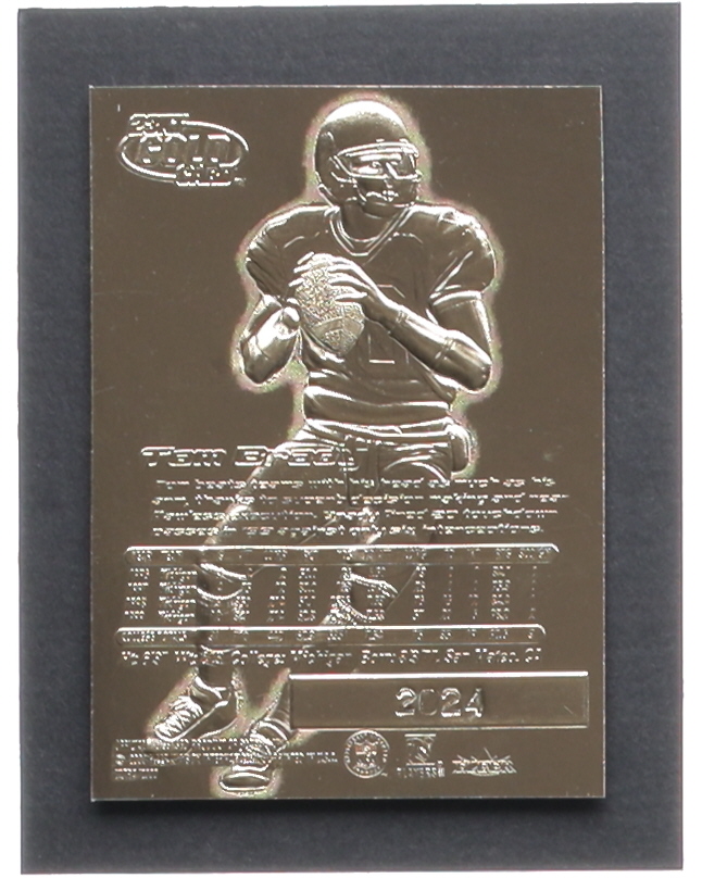 Tom Brady 2000 Fleer Ultra 23KT Gold Blue Metallic Signature Series RC #2024 at PristineAuction.com Tom Brady 2000 Fleer Ultra 23KT Gold Blue Metallic Signature Series RC #2024 at PristineAuction.com