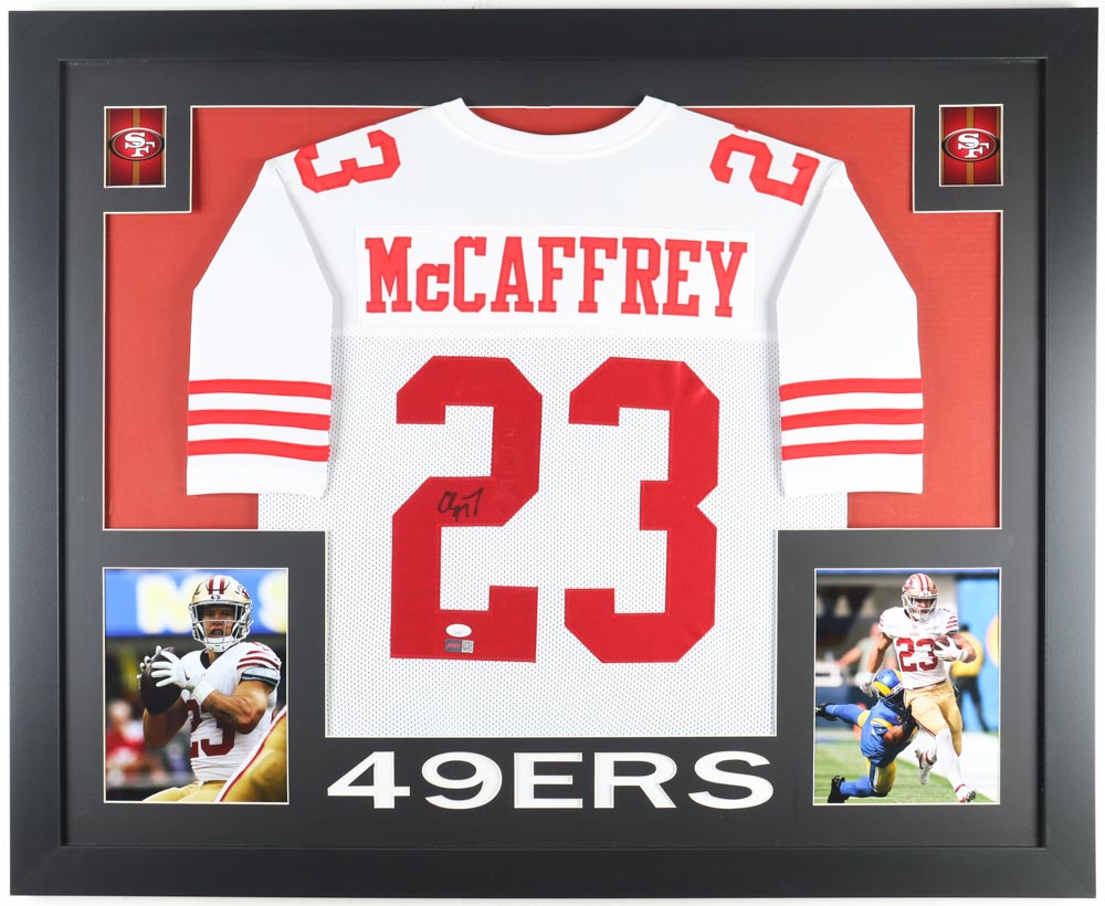 Christian McCaffrey Signed Custom Framed Jersey Display (JSA & PIA) at PristineAuction.com Christian McCaffrey Signed Custom Framed Jersey Display (JSA & PIA) at PristineAuction.com