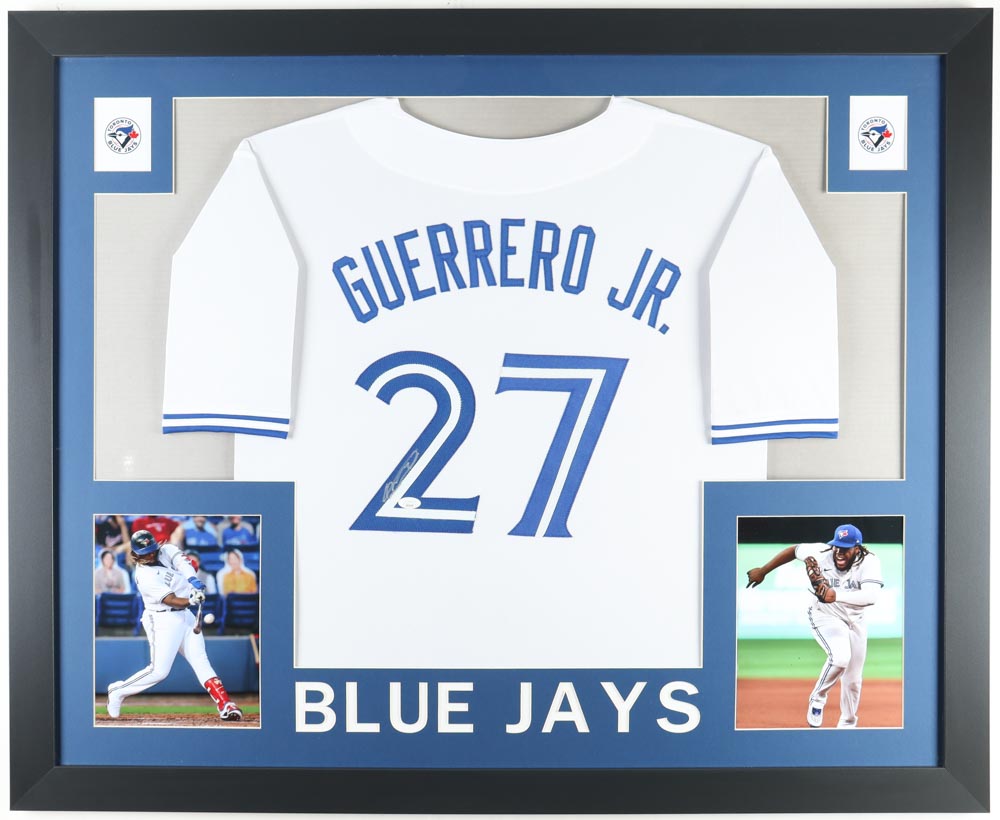 Vladimir Guerrero Jr. Signed 35.5x43.5 Custom Framed Jersey (JSA) at PristineAuction.com Vladimir Guerrero Jr. Signed 35.5x43.5 Custom Framed Jersey (JSA) at PristineAuction.com