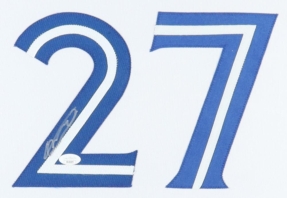 Vladimir Guerrero Jr. Signed 35.5x43.5 Custom Framed Jersey (JSA) at PristineAuction.com Vladimir Guerrero Jr. Signed 35.5x43.5 Custom Framed Jersey (JSA) at PristineAuction.com