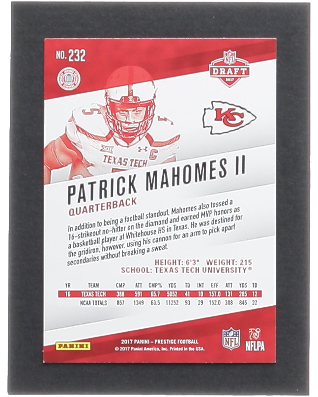 Patrick Mahomes II 2017 Prestige #232 RC at PristineAuction.com Patrick Mahomes II 2017 Prestige #232 RC at PristineAuction.com