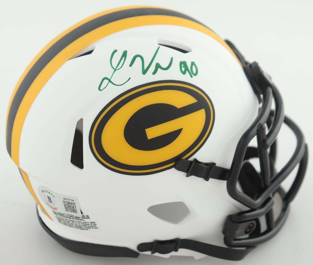 Lukas Van Ness Signed Packers Lunar Eclipse Alternate Speed Mini Helmet (Beckett) at PristineAuction.com Lukas Van Ness Signed Packers Lunar Eclipse Alternate Speed Mini Helmet (Beckett) at PristineAuction.com