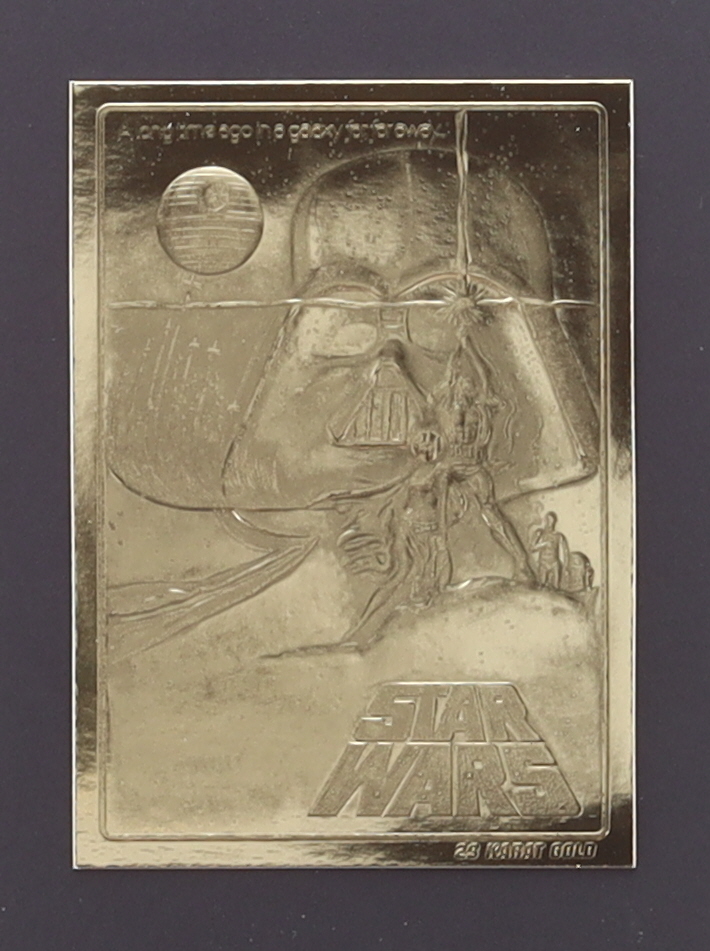 "Star Wars" Trilogy Set of (3) 23Kt Gold Movie Poster Cards at PristineAuction.com "Star Wars" Trilogy Set of (3) 23Kt Gold Movie Poster Cards at PristineAuction.com
