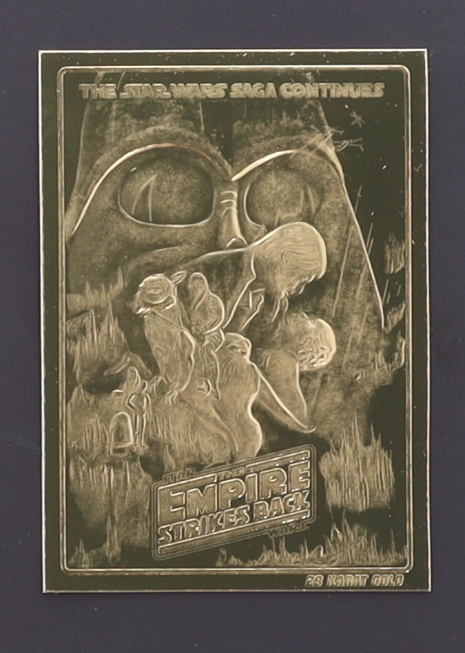 "Star Wars" Trilogy Set of (3) 23Kt Gold Movie Poster Cards at PristineAuction.com "Star Wars" Trilogy Set of (3) 23Kt Gold Movie Poster Cards at PristineAuction.com