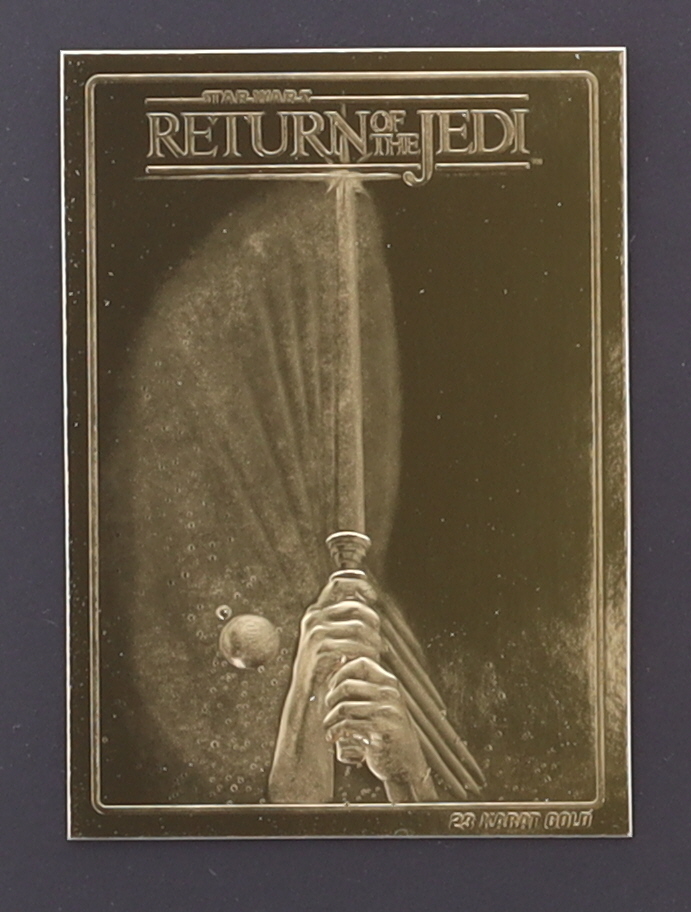 "Star Wars" Trilogy Set of (3) 23Kt Gold Movie Poster Cards at PristineAuction.com "Star Wars" Trilogy Set of (3) 23Kt Gold Movie Poster Cards at PristineAuction.com