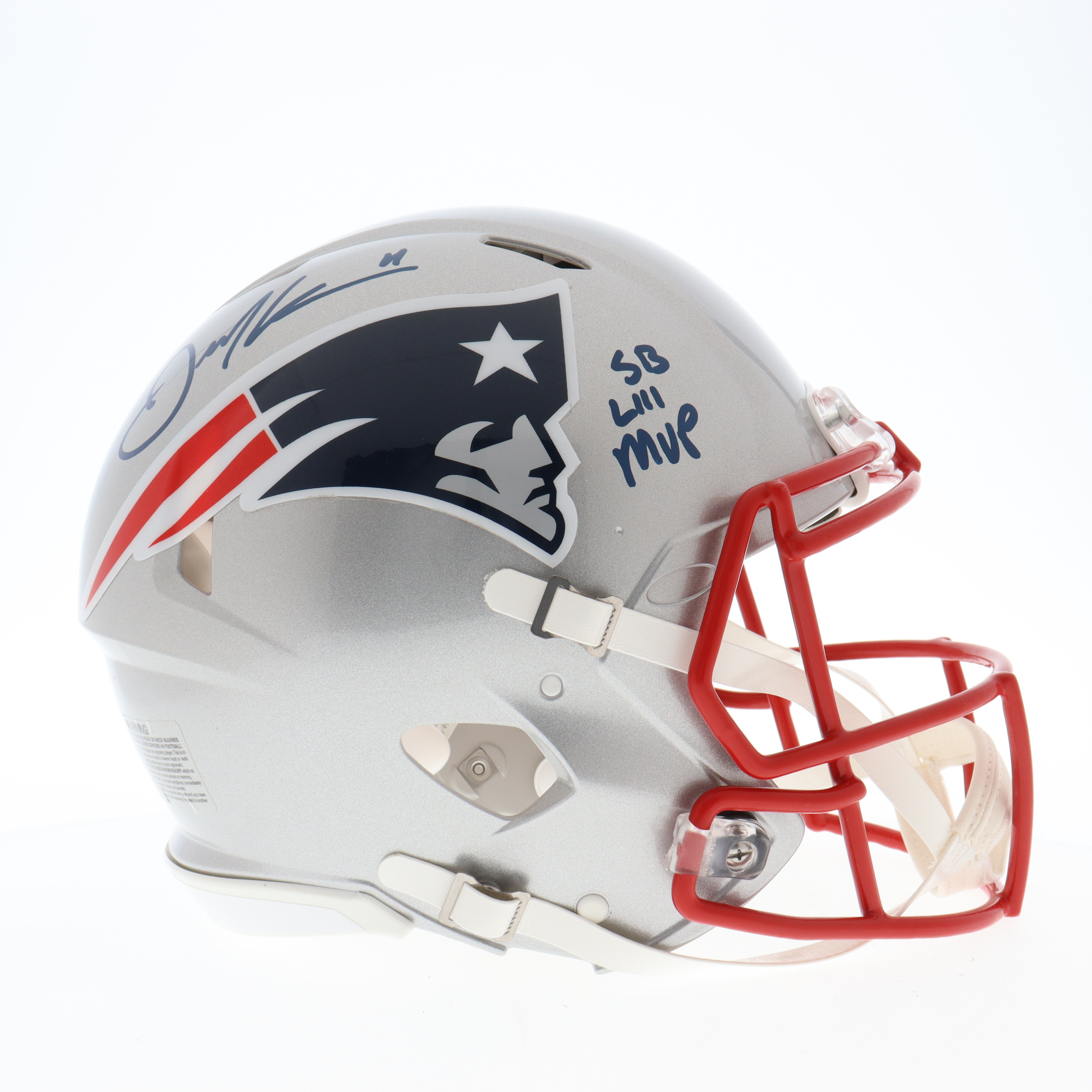 Julian Edelman Signed Patriots Full-Size Authentic On-Field Speed Helmet Inscribed "SB LIII MVP" (JSA) at PristineAuction.com Julian Edelman Signed Patriots Full-Size Authentic On-Field Speed Helmet Inscribed "SB LIII MVP" (JSA) at PristineAuction.com