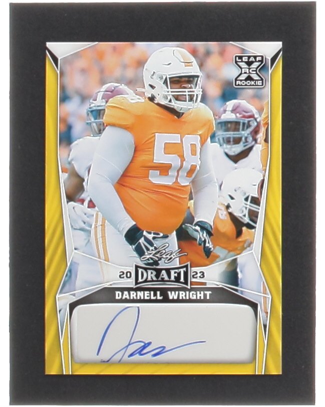Darnell Wright 2023 Leaf Draft Autographs Gold #BADW2 at PristineAuction.com Darnell Wright 2023 Leaf Draft Autographs Gold #BADW2 at PristineAuction.com