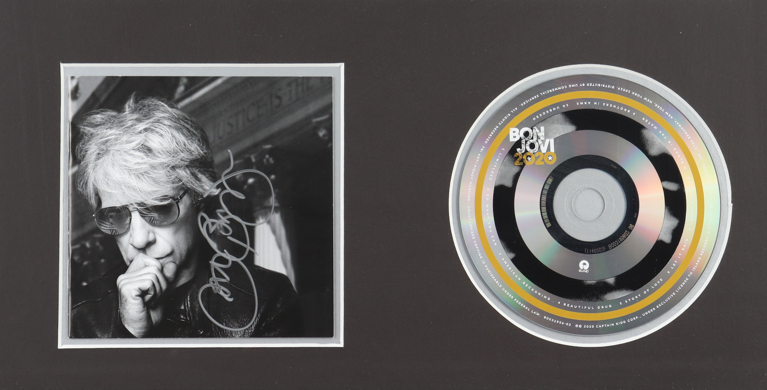 Jon Bon Jovi Signed "2020" Custom Framed CD Cover Display (Beckett) at PristineAuction.com Jon Bon Jovi Signed "2020" Custom Framed CD Cover Display (Beckett) at PristineAuction.com