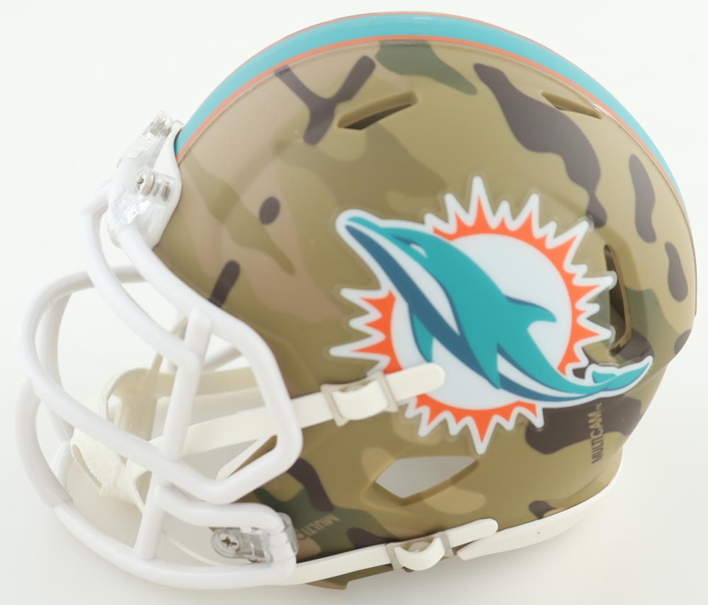 Jaylen Waddle Signed Dolphins Camo Alternate Speed Mini Helmet (Fanatics) at PristineAuction.com Jaylen Waddle Signed Dolphins Camo Alternate Speed Mini Helmet (Fanatics) at PristineAuction.com