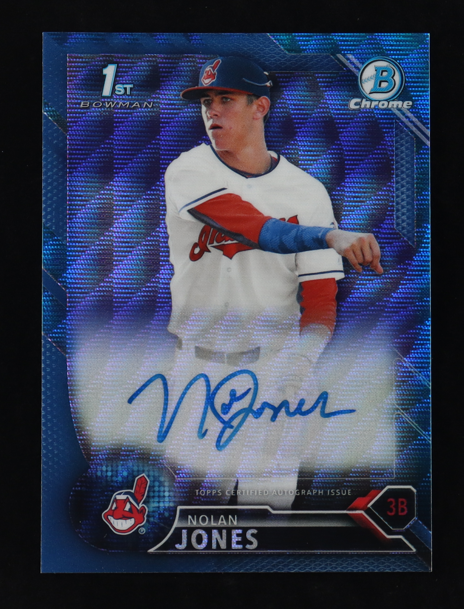 Nolan Jones 2016 Bowman Chrome Draft Draft Pick Autographs Blue Wave Refractors #CDANJ RC #11/150 at PristineAuction.com Nolan Jones 2016 Bowman Chrome Draft Draft Pick Autographs Blue Wave Refractors #CDANJ RC #11/150 at PristineAuction.com