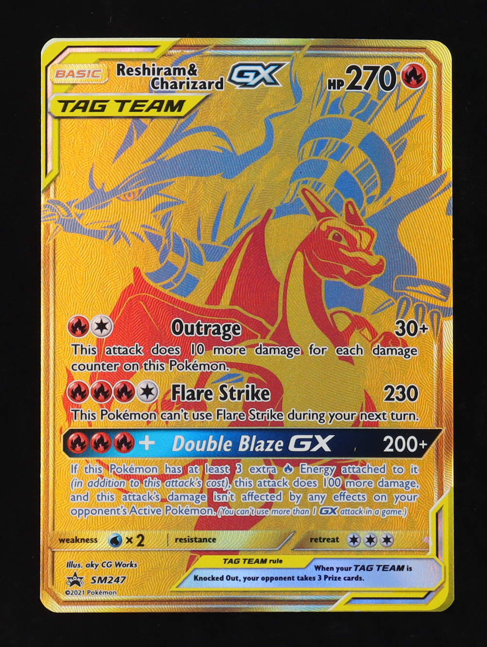 Reshiram & Charizard Tag Team GX 2021 Pokemon Sun and Moon Black Star Promos #SM247 at PristineAuction.com Reshiram & Charizard Tag Team GX 2021 Pokemon Sun and Moon Black Star Promos #SM247 at PristineAuction.com