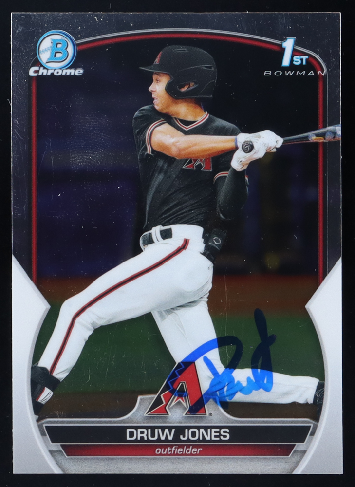 Druw Jones Signed 2023 Bowman Chrome Prospects #BCP25 (JSA) at PristineAuction.com Druw Jones Signed 2023 Bowman Chrome Prospects #BCP25 (JSA) at PristineAuction.com