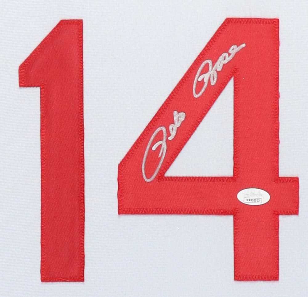 Pete Rose Signed Custom Framed Jersey Display (JSA) at PristineAuction.com Pete Rose Signed Custom Framed Jersey Display (JSA) at PristineAuction.com