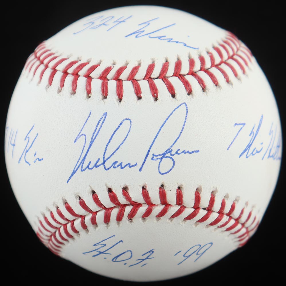 Nolan Ryan Signed OML Baseball with Display Case with Multiple Inscriptions (PSA - Graded 9.5) at PristineAuction.com Nolan Ryan Signed OML Baseball with Display Case with Multiple Inscriptions (PSA - Graded 9.5) at PristineAuction.com