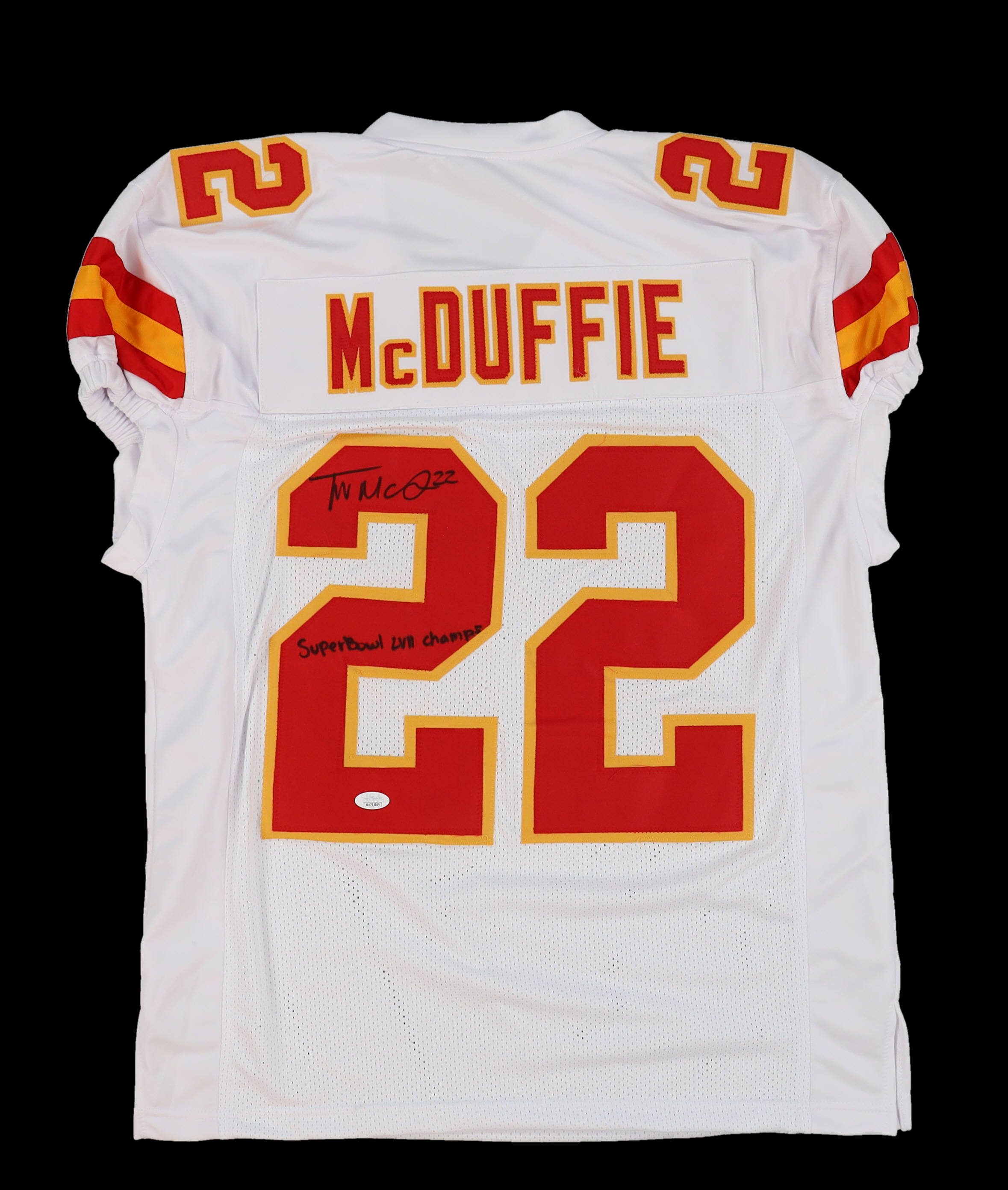 Trent McDuffie Signed Jersey Inscribed "Super Bowl LVII Champs" (JSA) at PristineAuction.com Trent McDuffie Signed Jersey Inscribed "Super Bowl LVII Champs" (JSA) at PristineAuction.com