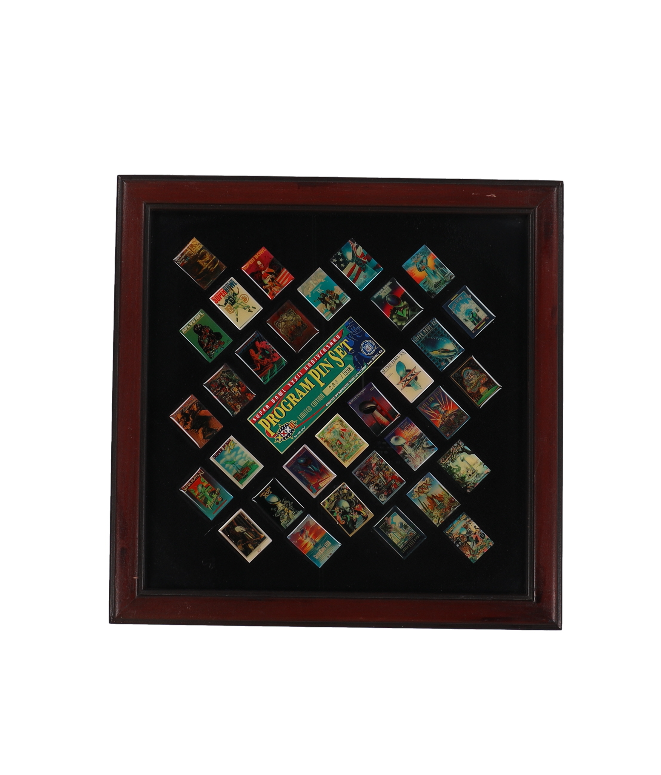 Set of (32) LE Custom Framed Super Bowl Champions Pins at PristineAuction.com Set of (32) LE Custom Framed Super Bowl Champions Pins at PristineAuction.com