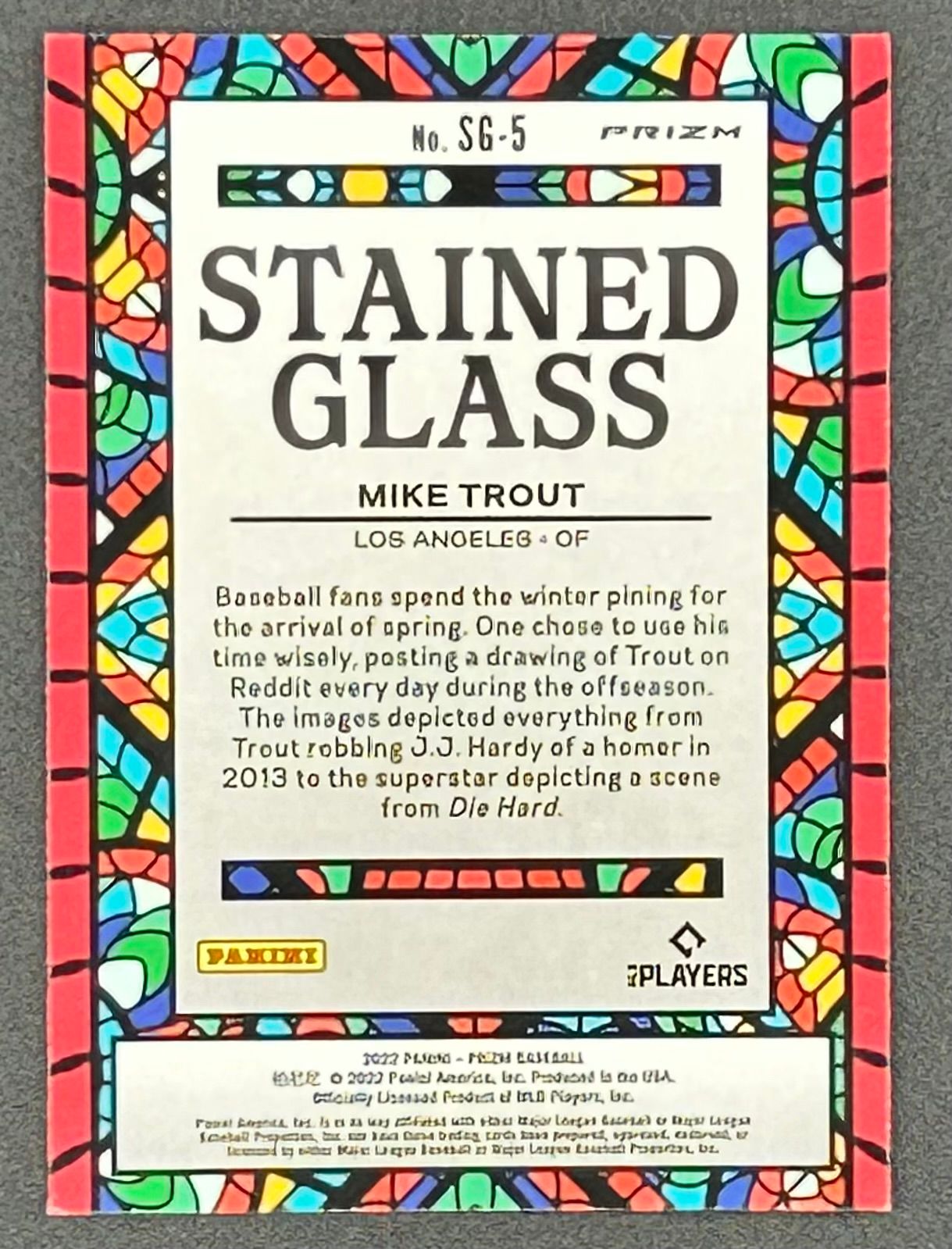 Mike Trout 2022 Panini Prizm Stained Glass Prizms White Wave #5 at PristineAuction.com Mike Trout 2022 Panini Prizm Stained Glass Prizms White Wave #5 at PristineAuction.com