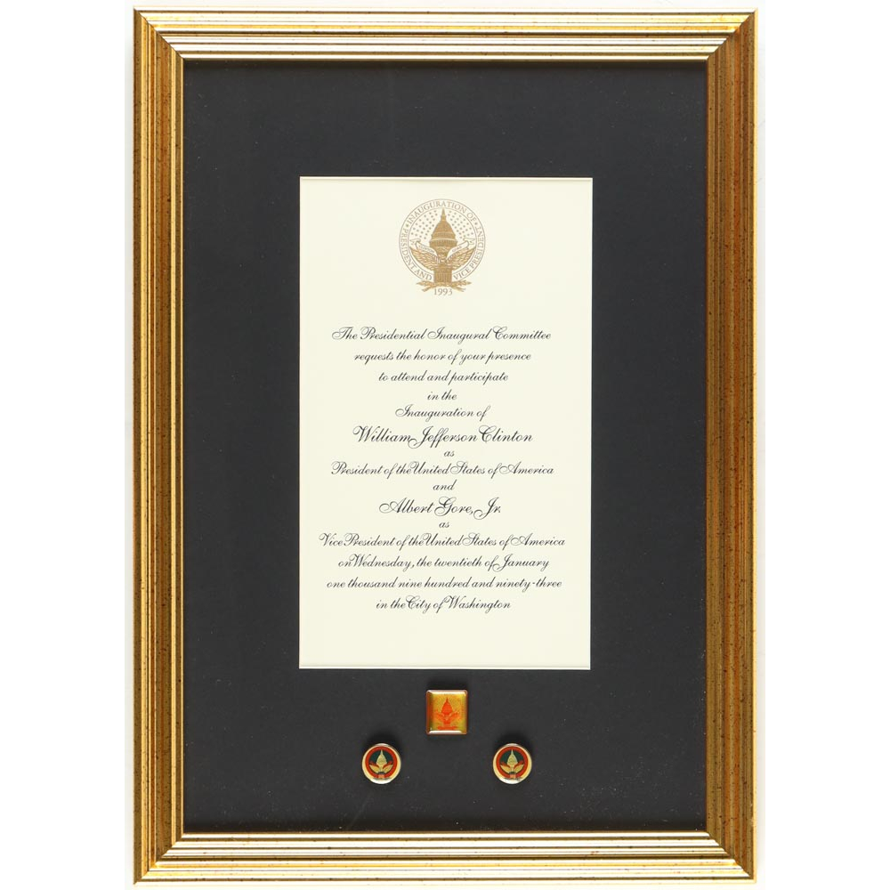 Bill Clinton Custom Framed Photo Display with 1993 Inauguration ...