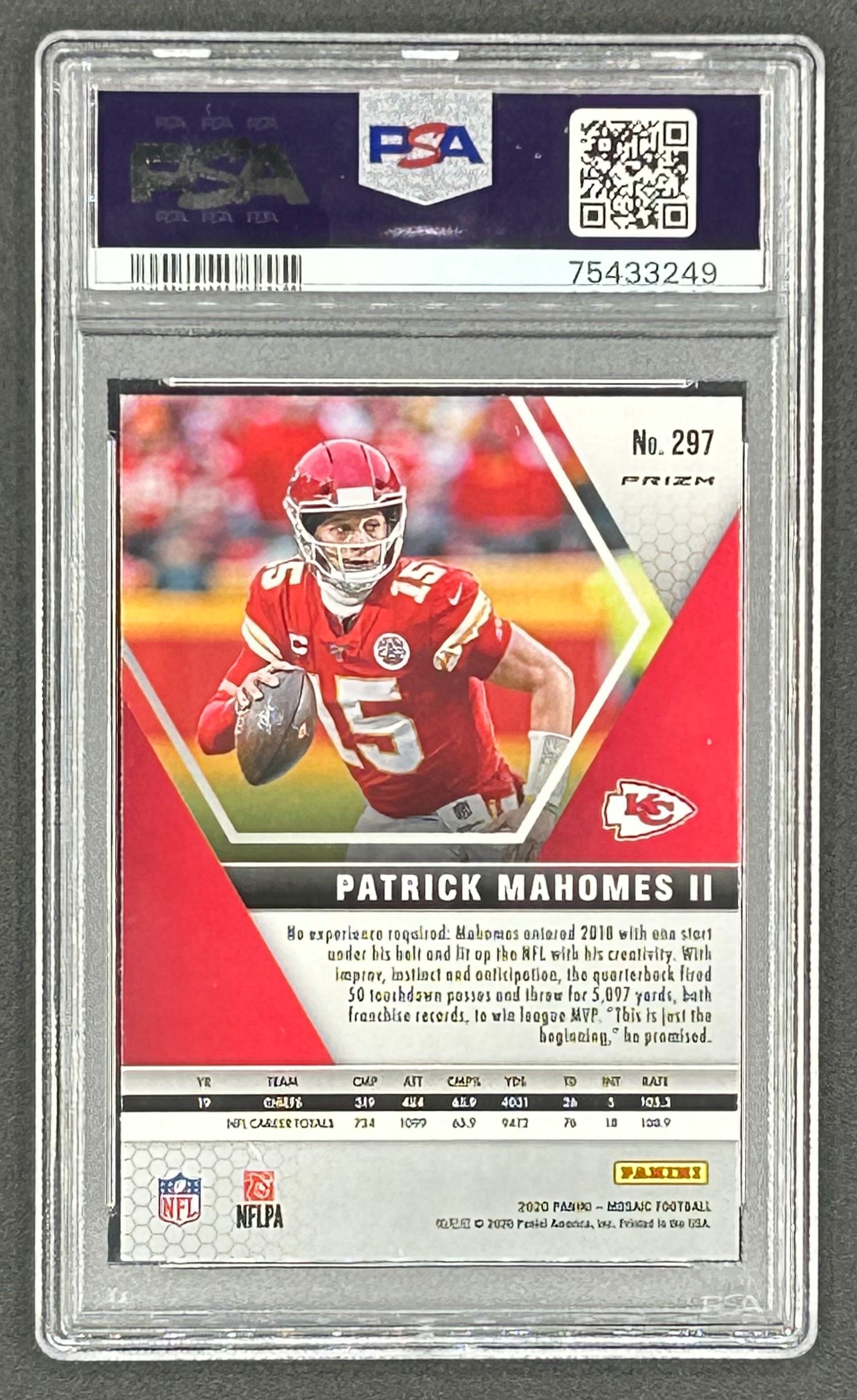 Patrick Mahomes II 2020 Panini Mosaic Mosaic Green #297 MVP (PSA 10) at PristineAuction.com Patrick Mahomes II 2020 Panini Mosaic Mosaic Green #297 MVP (PSA 10) at PristineAuction.com