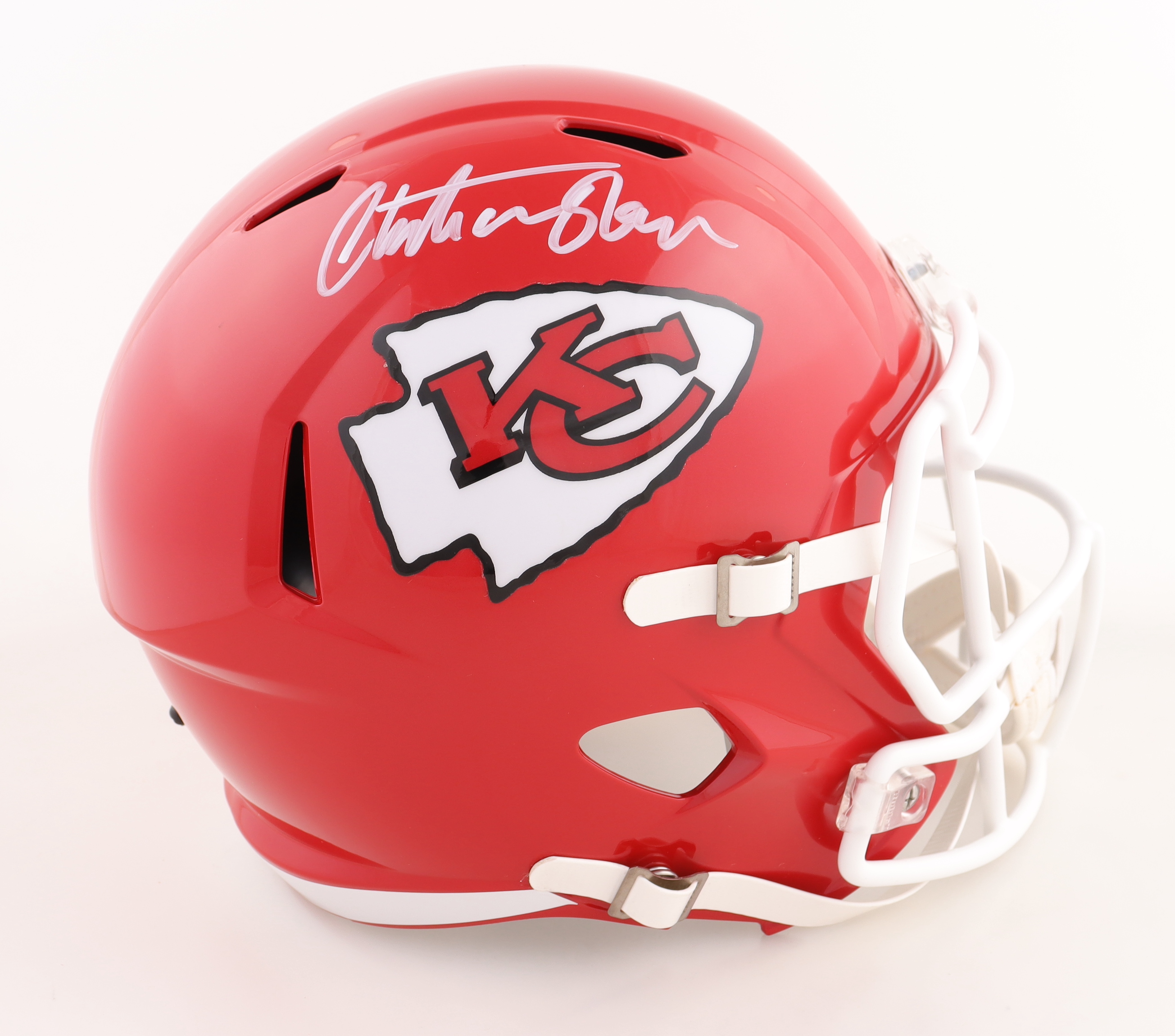 Christian Okoye Signed Chiefs Full-Size Speed Helmet (JSA) at PristineAuction.com Christian Okoye Signed Chiefs Full-Size Speed Helmet (JSA) at PristineAuction.com