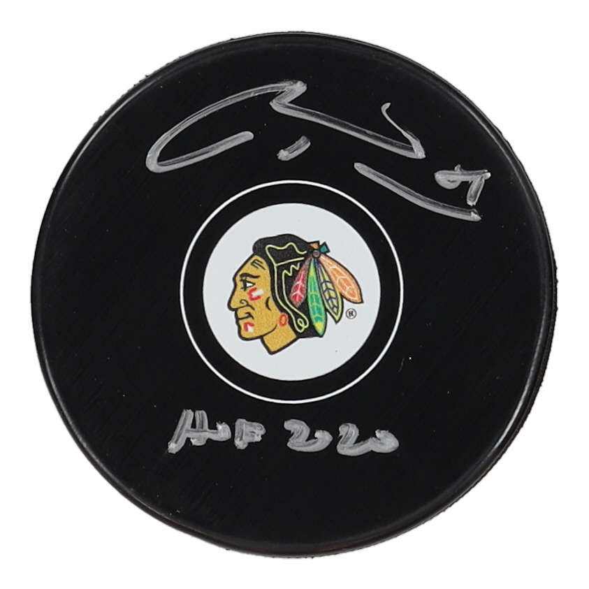 Marian Hossa Signed Blackhawks Logo Hockey Puck Inscribed "HOF 2020" (Schwartz) at PristineAuction.com Marian Hossa Signed Blackhawks Logo Hockey Puck Inscribed "HOF 2020" (Schwartz) at PristineAuction.com