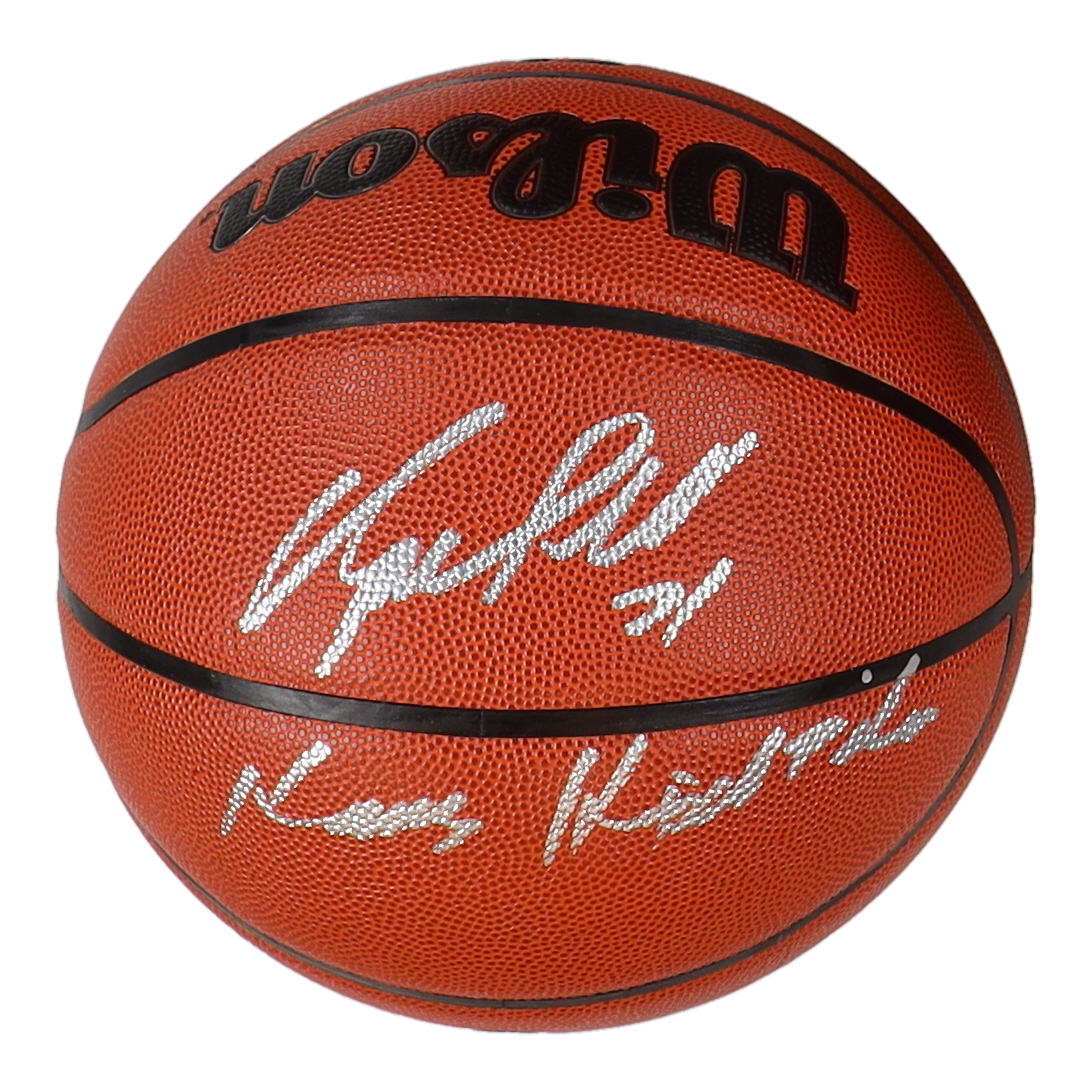 Dominique Wilkins Signed NBA Basketball Inscribed "Human Highlight Film" (Schwartz) at PristineAuction.com Dominique Wilkins Signed NBA Basketball Inscribed "Human Highlight Film" (Schwartz) at PristineAuction.com