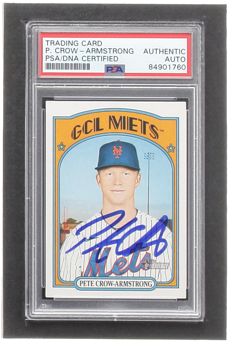 Pete Crow-Armstrong Signed 2021 Topps Heritage Minors #44 RC