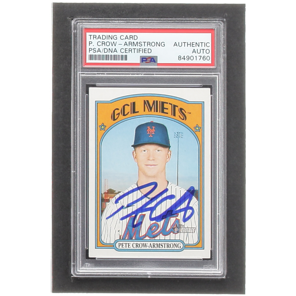 Pete Crow-Armstrong Signed 2021 Topps Heritage Minors #44 RC