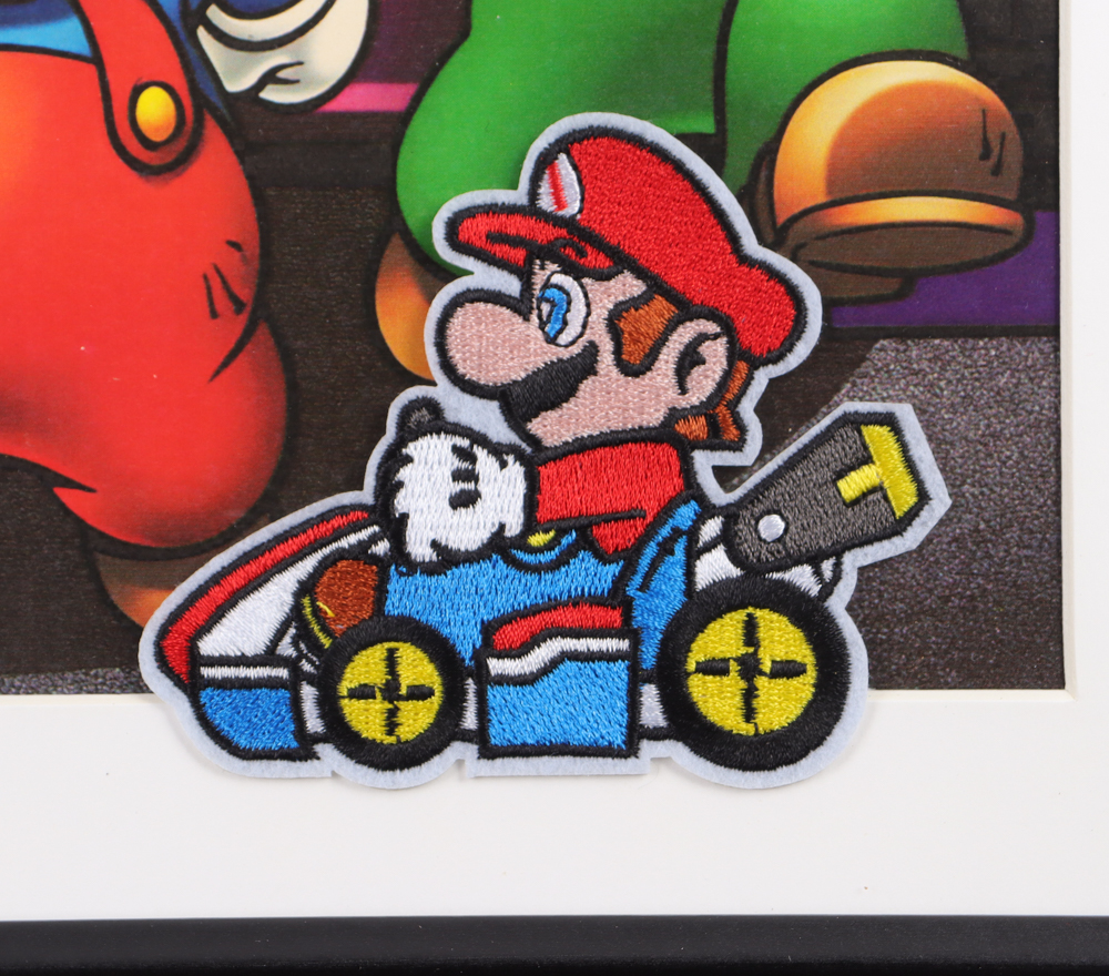 1989 "The Super Mario Bros Super Show!" Custom Framed Print with Mario Kart Patch at PristineAuction.com 1989 "The Super Mario Bros Super Show!" Custom Framed Print with Mario Kart Patch at PristineAuction.com