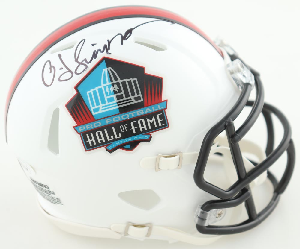 O.J. Simpson Signed Hall of Fame Logo Speed Mini Helmet (JSA) at PristineAuction.com O.J. Simpson Signed Hall of Fame Logo Speed Mini Helmet (JSA) at PristineAuction.com