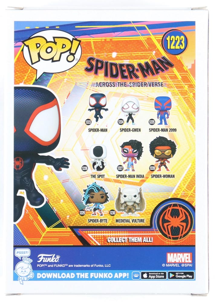 Shameik Moore Signed "Spider-Man: Across The Spider-Verse" #1223 Spider-Man Funko Pop! Vinyl Figure (JSA) at PristineAuction.com Shameik Moore Signed "Spider-Man: Across The Spider-Verse" #1223 Spider-Man Funko Pop! Vinyl Figure (JSA) at PristineAuction.com