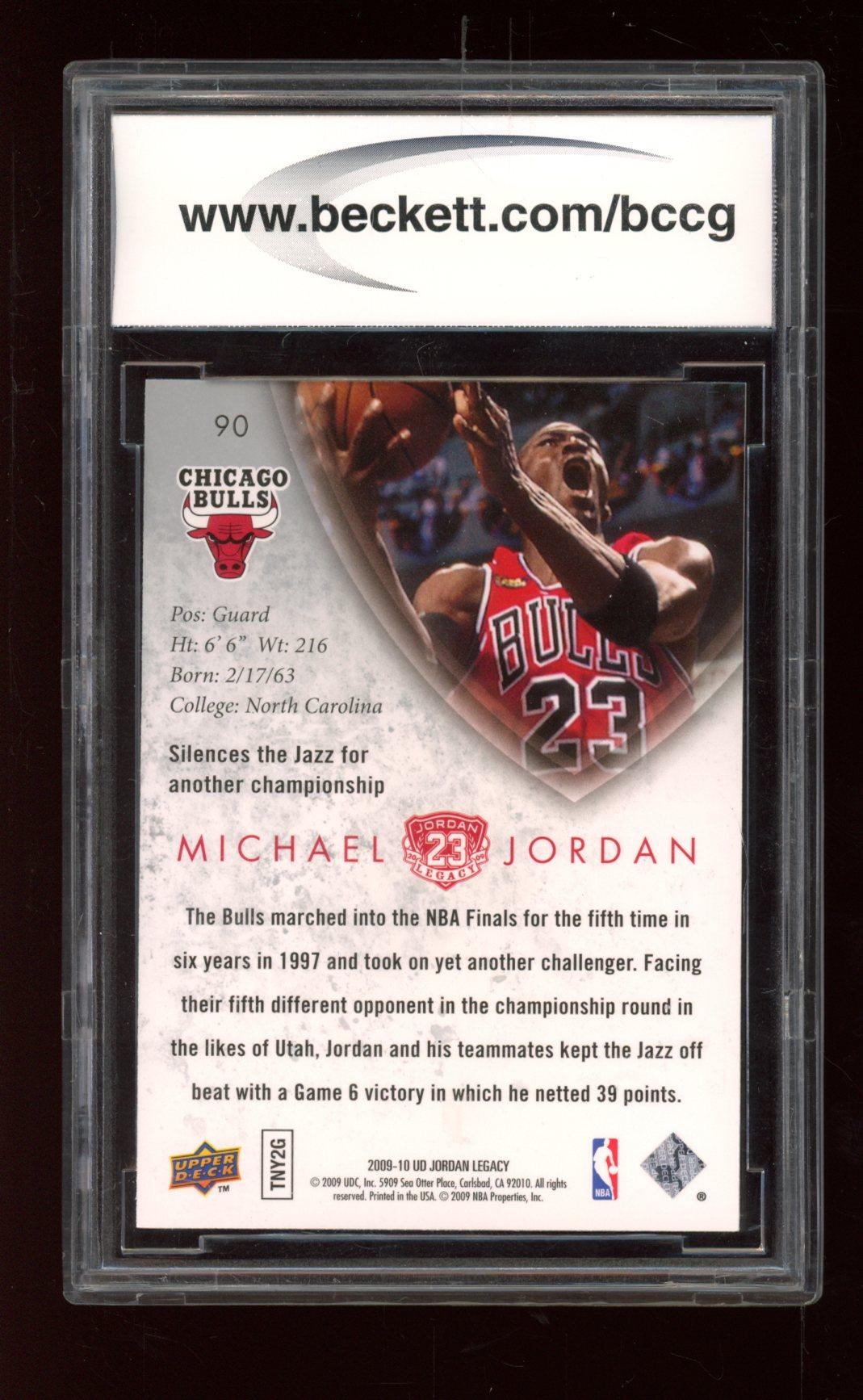 Michael Jordan 2009-10 Upper Deck Michael Jordan Legacy Collection Gold #90 (BCCG 10) at PristineAuction.com Michael Jordan 2009-10 Upper Deck Michael Jordan Legacy Collection Gold #90 (BCCG 10) at PristineAuction.com