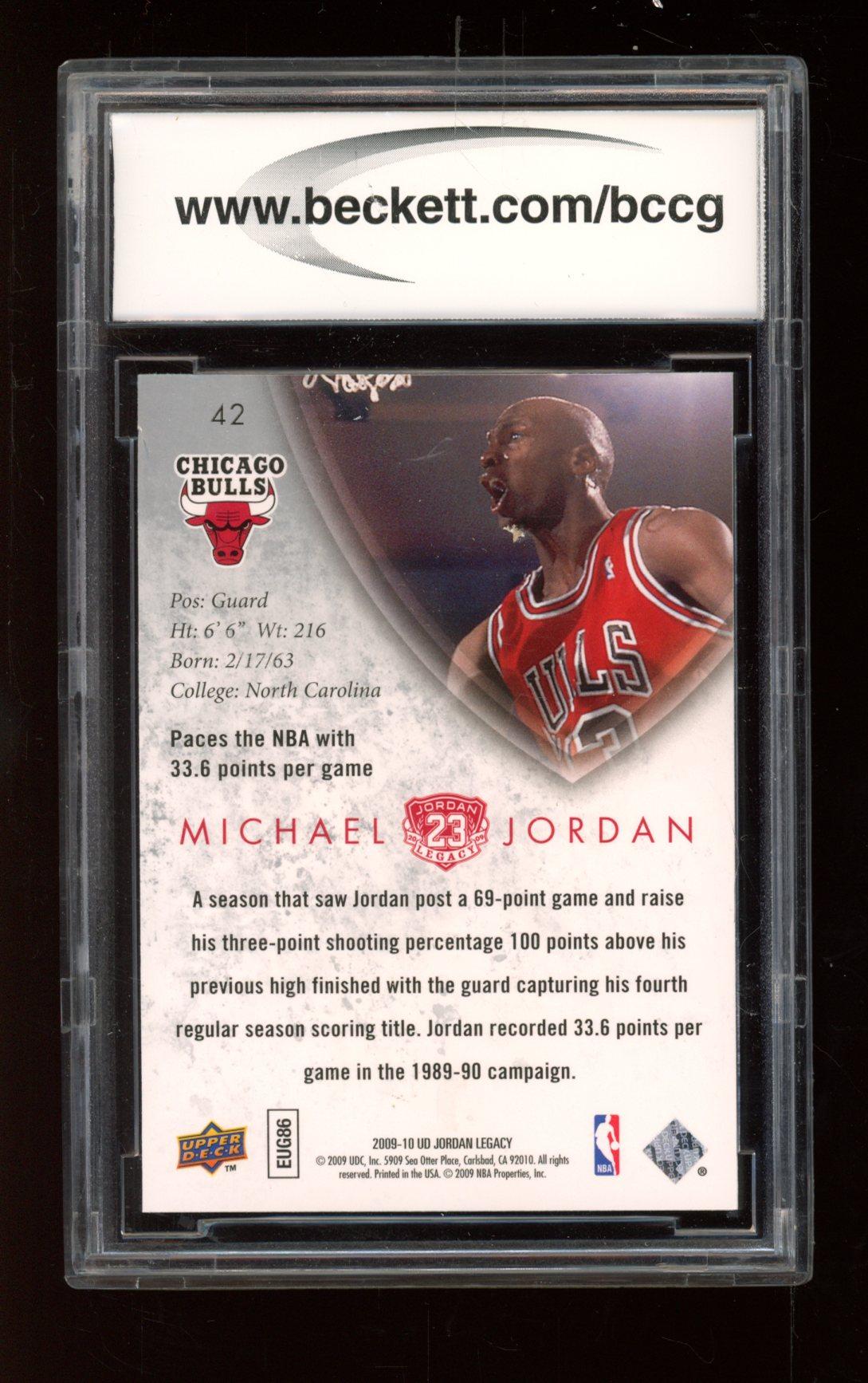 Michael Jordan 2009-10 Upper Deck Michael Jordan Legacy Collection Gold #42 (BCCG 10) at PristineAuction.com Michael Jordan 2009-10 Upper Deck Michael Jordan Legacy Collection Gold #42 (BCCG 10) at PristineAuction.com