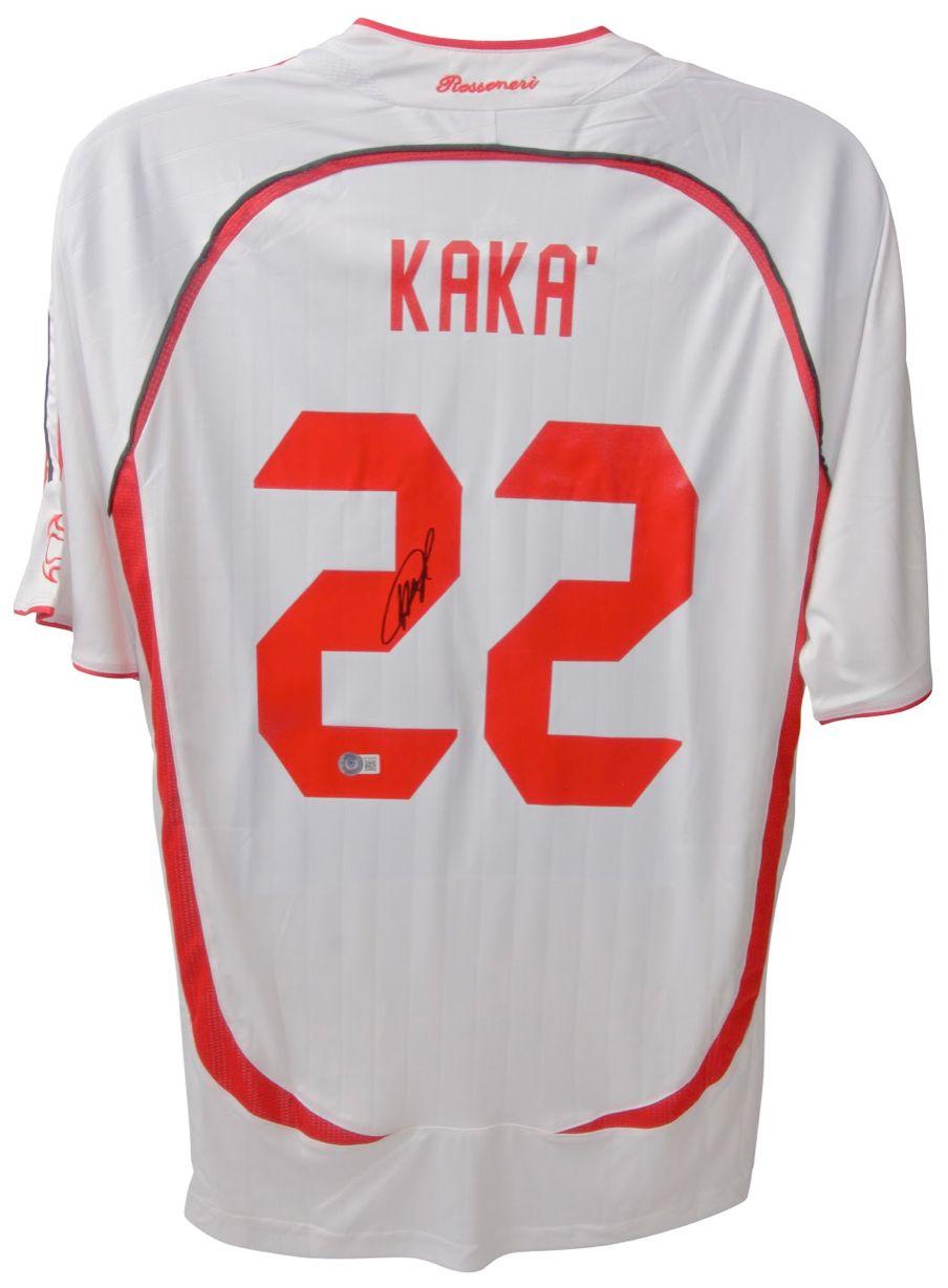 Kaká Signed AC Milan Home Jersey (Beckett) at PristineAuction.com Kaká Signed AC Milan Home Jersey (Beckett) at PristineAuction.com