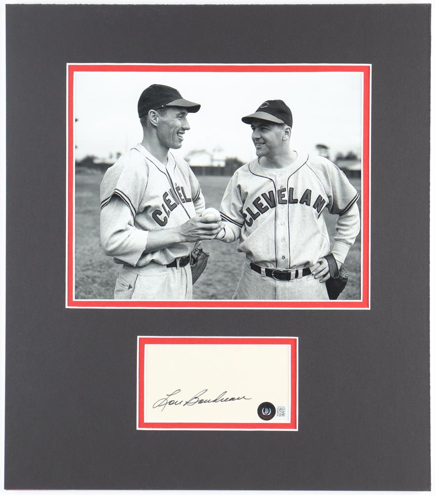 Lou Boudreau Signed Indians Custom Matted Photo Display (Beckett) at PristineAuction.com Lou Boudreau Signed Indians Custom Matted Photo Display (Beckett) at PristineAuction.com