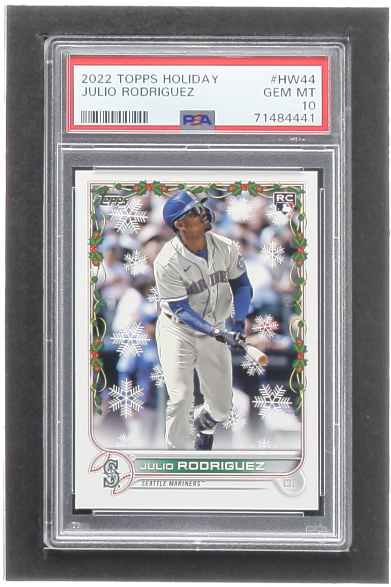 Julio Rodriguez 2022 Topps Holiday #HW44 RC (PSA 10) at PristineAuction.com Julio Rodriguez 2022 Topps Holiday #HW44 RC (PSA 10) at PristineAuction.com