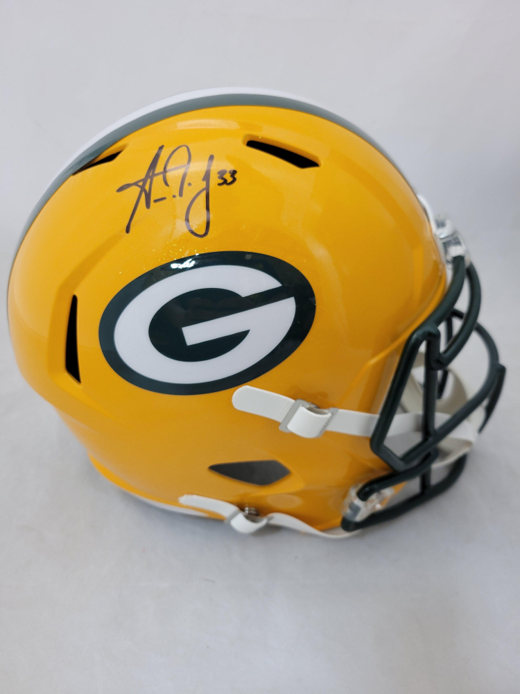 Aaron Jones Signed Green Bay Packers Full Size Speed Helmet (Beckett