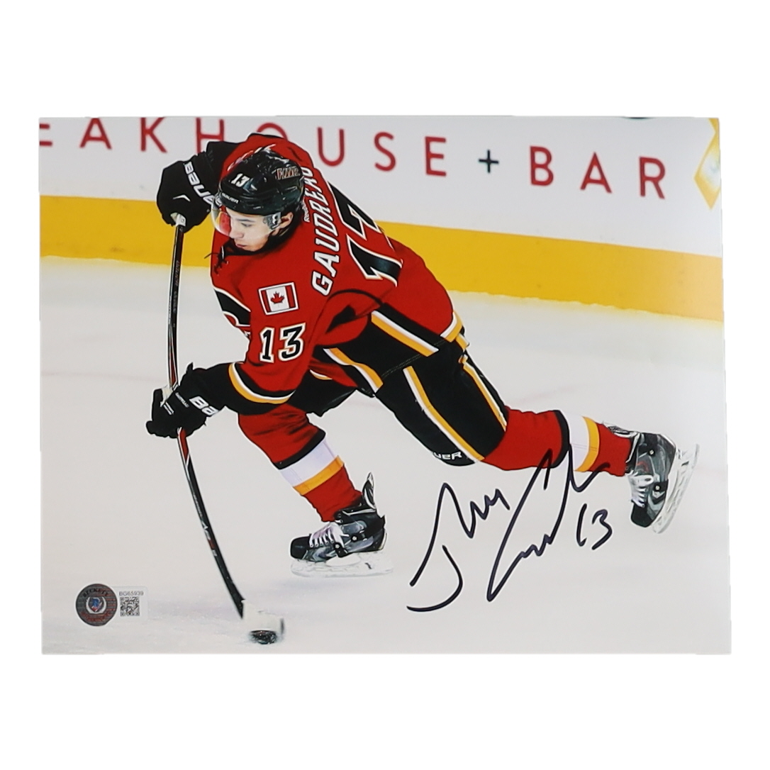 Johnny Gaudreau Signed Flames 8x10 Photo (Beckett) at PristineAuction.com Johnny Gaudreau Signed Flames 8x10 Photo (Beckett) at PristineAuction.com