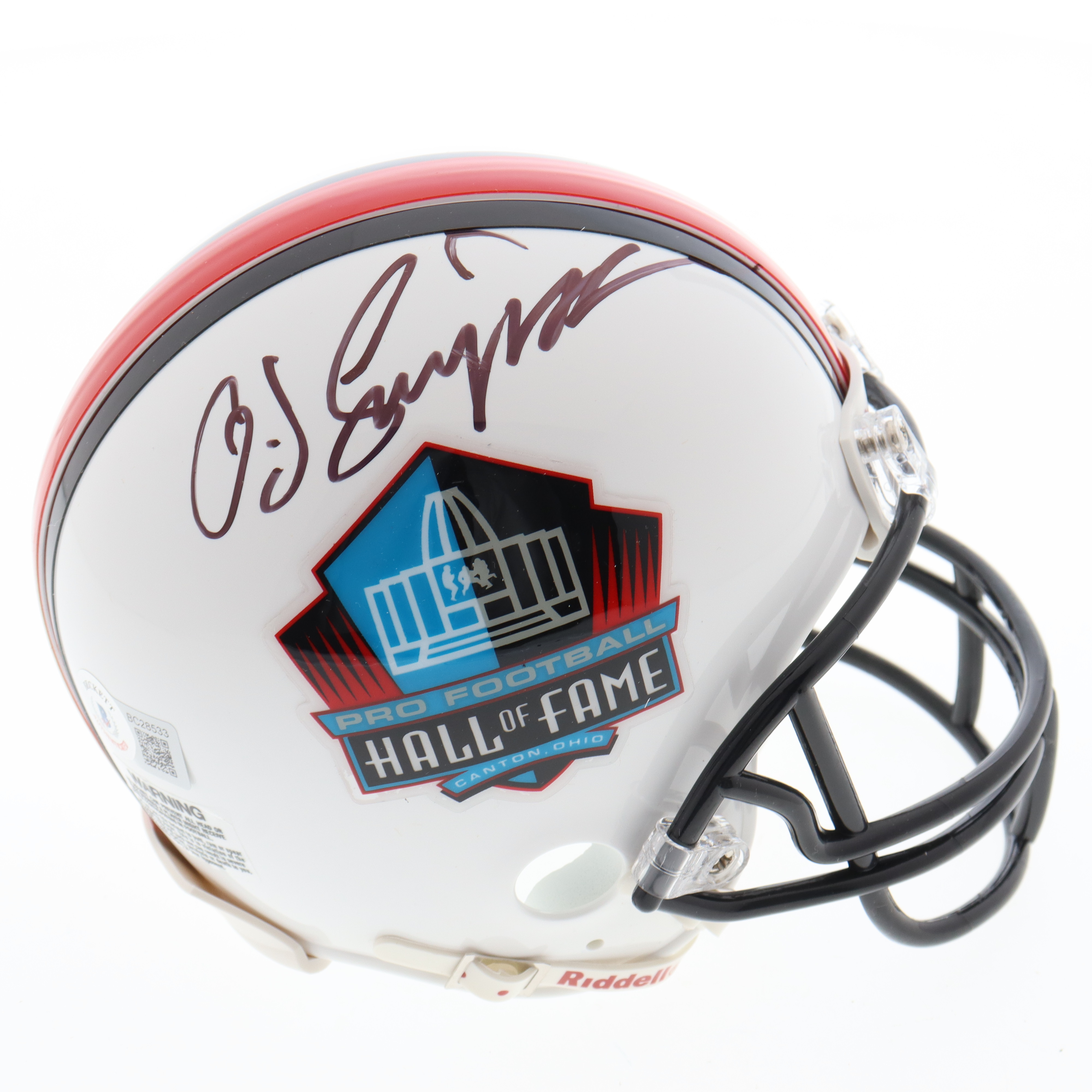 O.J. Simpson Signed Pro Football Hall of Fame Mini Helmet (Beckett) at PristineAuction.com O.J. Simpson Signed Pro Football Hall of Fame Mini Helmet (Beckett) at PristineAuction.com