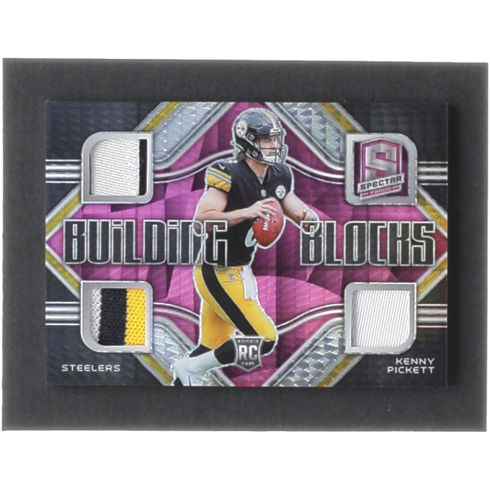 Kenny Pickett 2022 Panini Spectra Building Blocks Materials Neon Pink