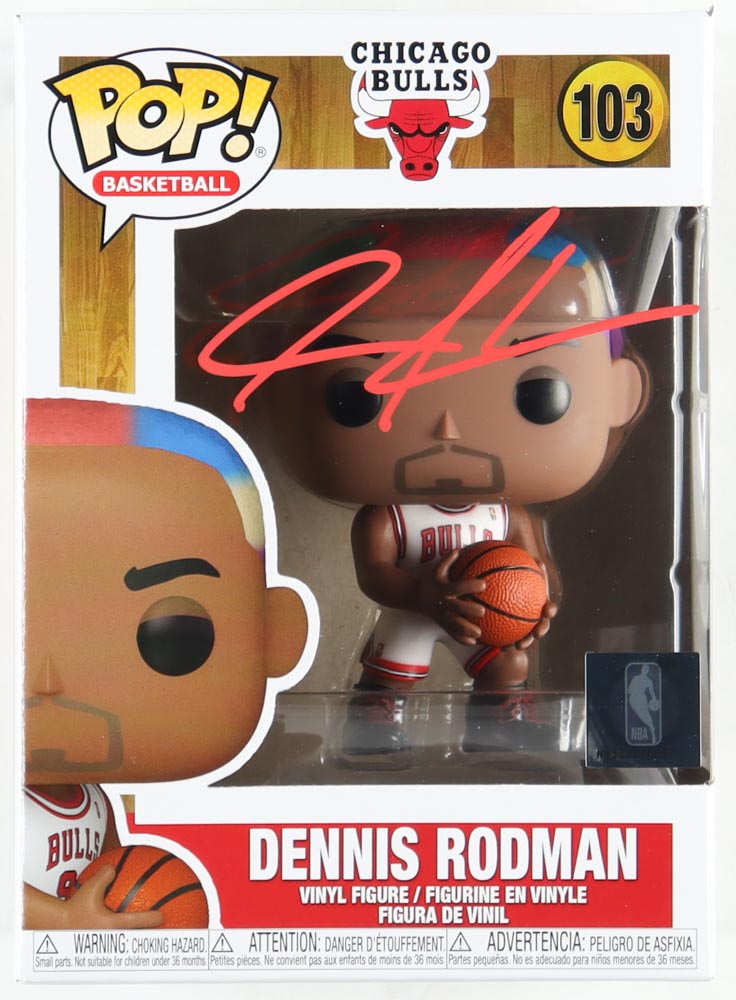 Dennis Rodman Signed Bulls #103 Funko Pop! Vinyl Figure (JSA & Rodman) at PristineAuction.com Dennis Rodman Signed Bulls #103 Funko Pop! Vinyl Figure (JSA & Rodman) at PristineAuction.com