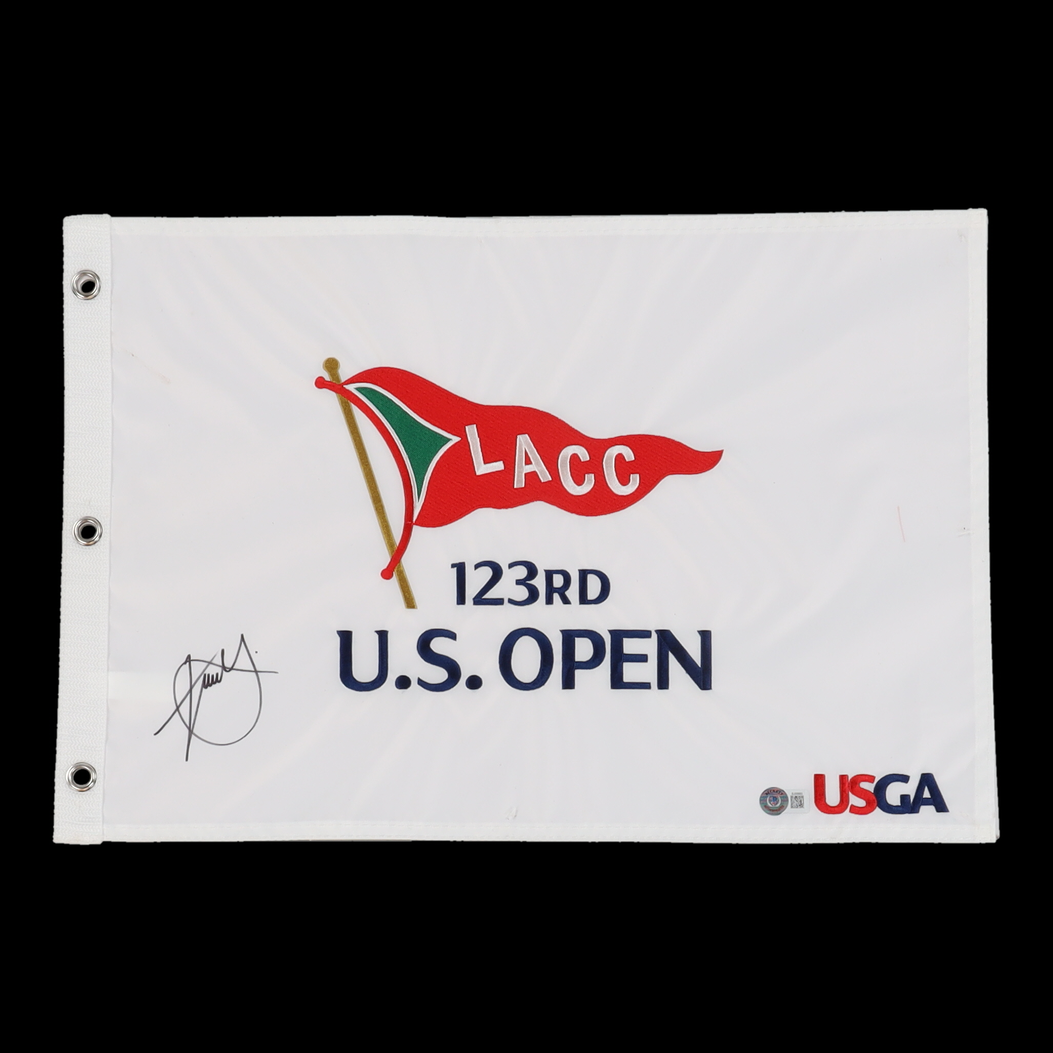 Xander Schauffele Signed 123rd U.S. Open Pin Flag (Beckett) at PristineAuction.com Xander Schauffele Signed 123rd U.S. Open Pin Flag (Beckett) at PristineAuction.com