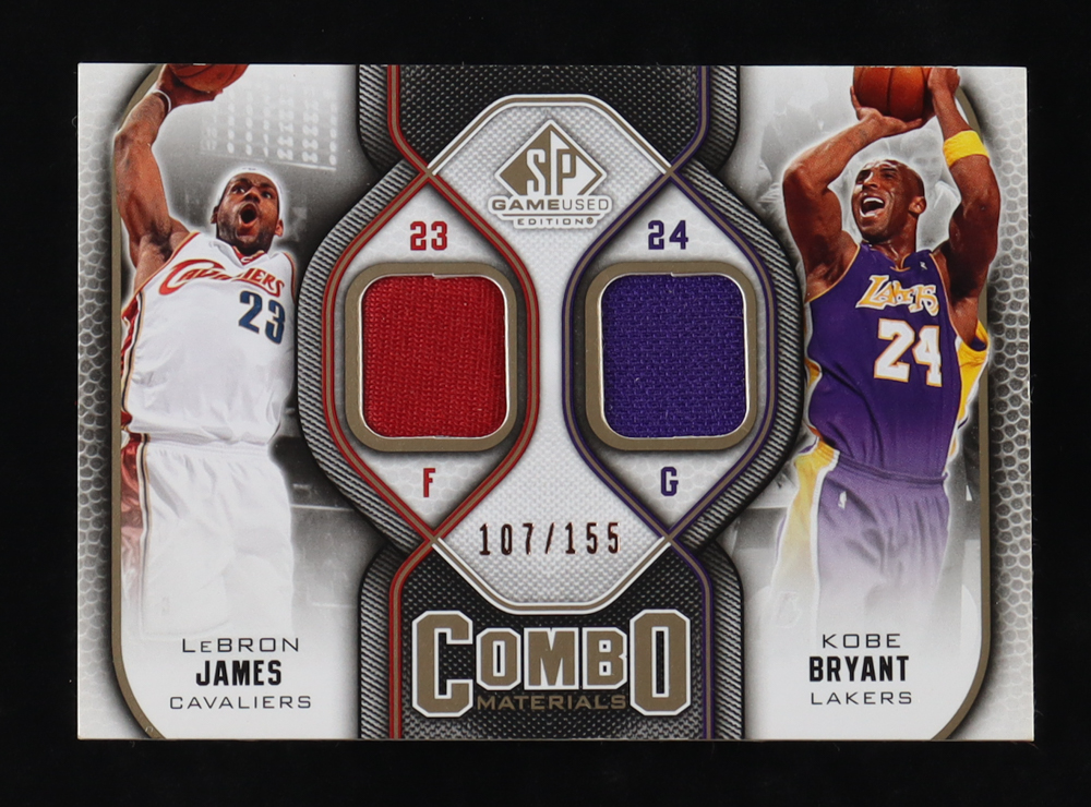 Kobe Bryant / LeBron James 2009-10 SP Game Used Combo Materials 155 #CMBJ #107/155 at PristineAuction.com Kobe Bryant / LeBron James 2009-10 SP Game Used Combo Materials 155 #CMBJ #107/155 at PristineAuction.com