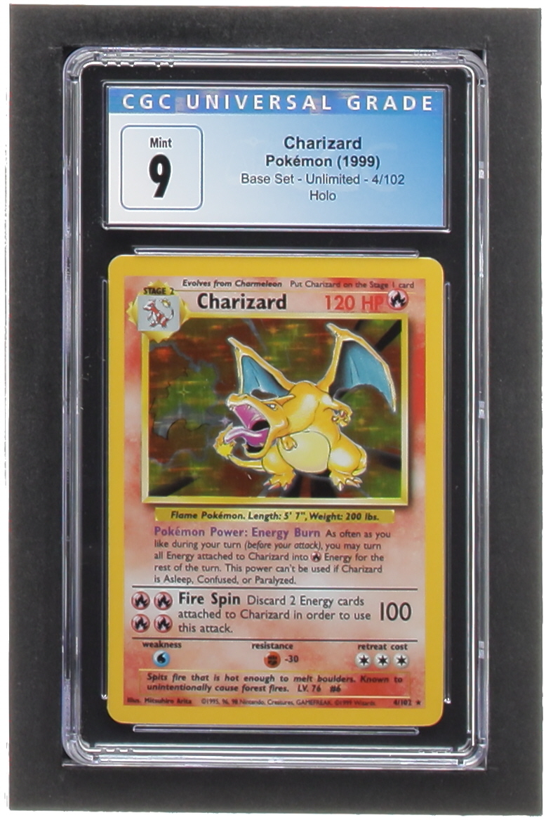 Charizard Pokemon 1999 Base Unlimited #4 Holo (CGC 9) at PristineAuction.com Charizard Pokemon 1999 Base Unlimited #4 Holo (CGC 9) at PristineAuction.com