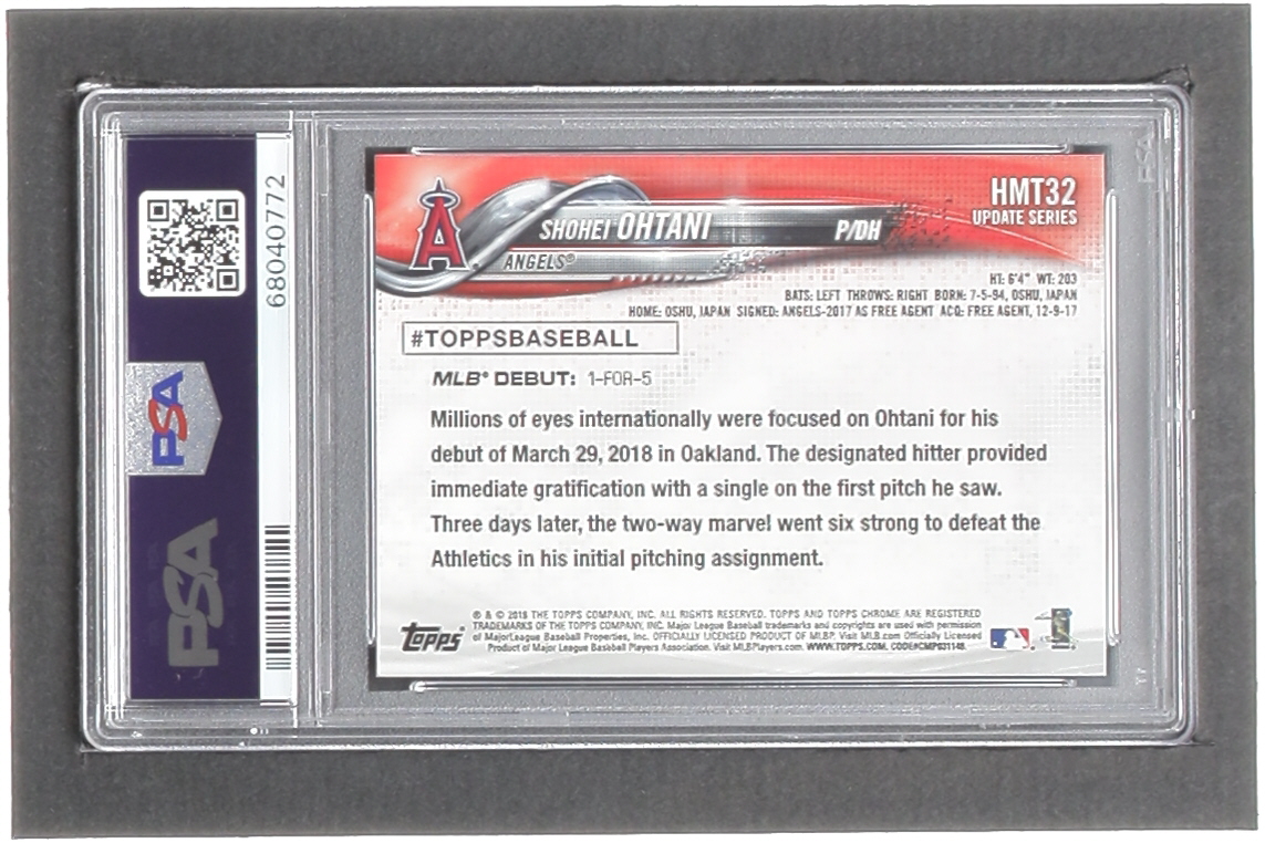 Shohei Ohtani 2018 Topps Chrome Update #HMT32 RD RC (PSA 10) at PristineAuction.com Shohei Ohtani 2018 Topps Chrome Update #HMT32 RD RC (PSA 10) at PristineAuction.com